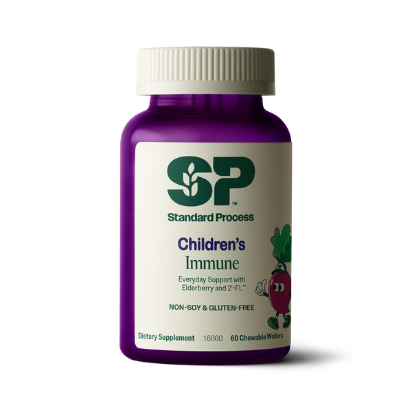 An image of a bottle of SP Children's Immune, a supplement for kids supporting the immune system.
