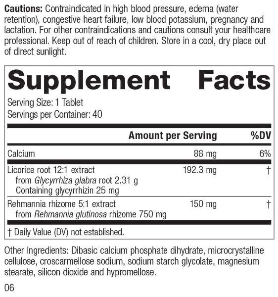 Adrenal Complex, 40 Tablets, Rev 05 Supplement Facts