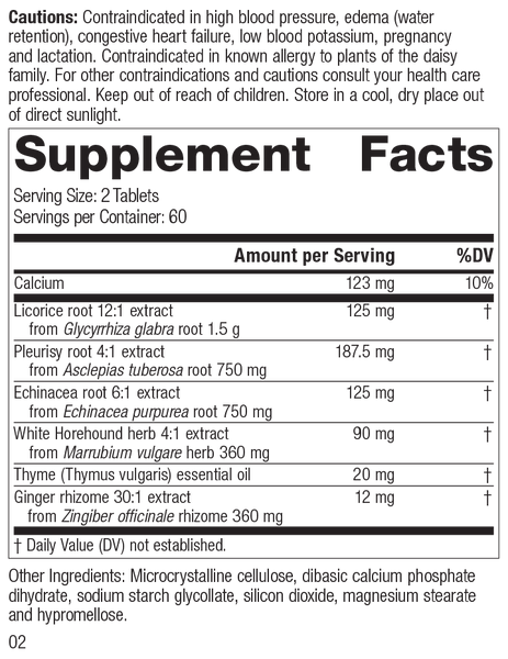 Broncafect, 60 Tablets, Rev 02 Supplement Facts